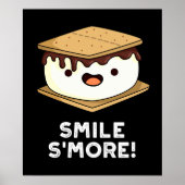 Smile Smore Funny Sweet Food Pun Dark BG Poster (Voorkant)