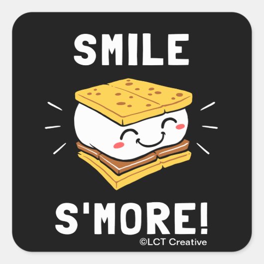 Smile S'more Vierkante Sticker (Voorkant)