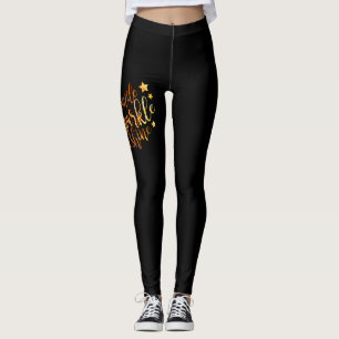 Smile Sparkle Shine Black Gold Dames Leggings