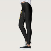 Smile Sparkle Shine Black Gold Dames Leggings (Links)