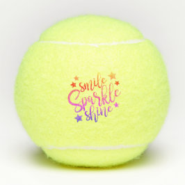 Smile Sparkle Shine Black Multi Colour Quote Tennisballen
