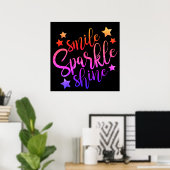 Smile Sparkle Shine Black Multi-Poster Poster (Thuiskantoor)