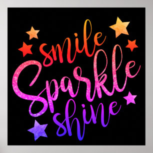 Smile Sparkle Shine Black Multi-Poster Poster