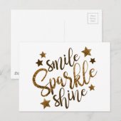 Smile, Sparkle, shine Briefkaart (Voorkant / Achterkant)