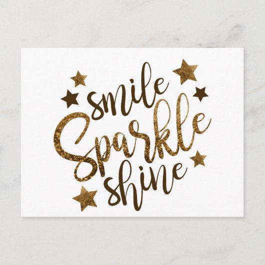 Smile, Sparkle, shine Briefkaart (Voorkant)