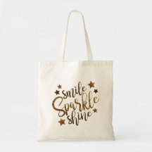 Smile Sparkle Shine Canvas tas