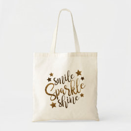 Smile Sparkle Shine Canvas tas
