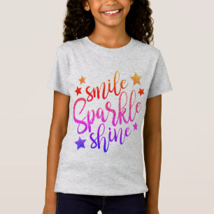 Smile Sparkle Shine Colorful Motivatie Gezegde T-shirt