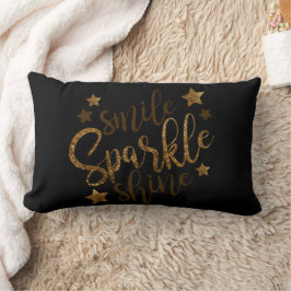 Smile Sparkle Shine Gold Glitter Kussen