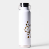 Smile Sparkle Shine Gold Glitter Motivatie Wate Waterfles (Voorkant)