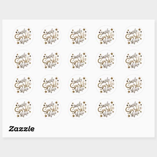 Smile Sparkle Shine Gold Stickers (Vel)