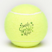Smile Sparkle Shine Green Inspirerend Quote Tennisballen (Achterkant)