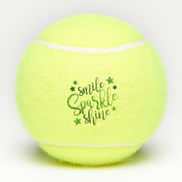 Smile Sparkle Shine Green Inspirerend Quote Tennisballen