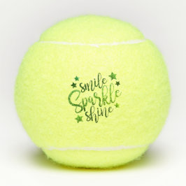 Smile Sparkle Shine Green Inspirerend Quote Tennisballen