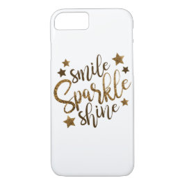 Smile Sparkle Shine Inspirerend Quote iPhone 8/7 Hoesje