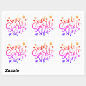 Smile Sparkle Shine Multi-Colour Motivatie Vierkante Sticker (Vel)