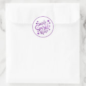 Smile Sparkle Shine Paarse Sticker (Tas)