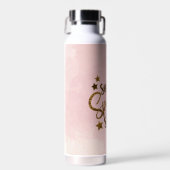 Smile Sparkle Shine Pink Gold Glitter Motivatie Waterfles (Voorkant)