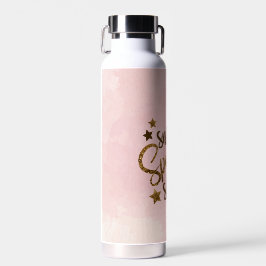 Smile Sparkle Shine Pink Gold Glitter Motivatie Waterfles
