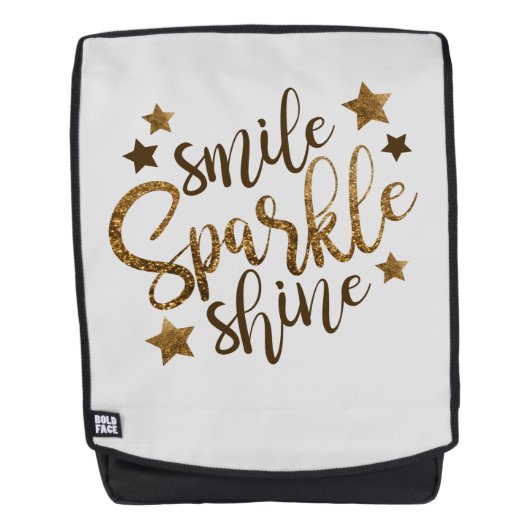 Smile Sparkle Shine Quote Positief Denken Rugtassen (Voorkant)