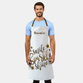 Smile Sparkle Shine Quote Positieve bevestiging Schort (Gedragen)