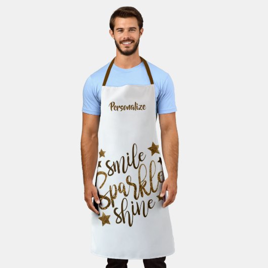 Smile Sparkle Shine Quote Positieve bevestiging Schort (Gedragen)