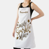 Smile Sparkle Shine Quote Positieve bevestiging Schort (Insitu)