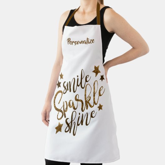 Smile Sparkle Shine Quote Positieve bevestiging Schort (Insitu)