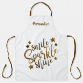 Smile Sparkle Shine Quote Positieve bevestiging Schort (Voorkant)