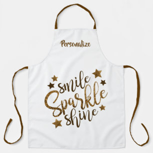 Smile Sparkle Shine Quote Positieve bevestiging Schort