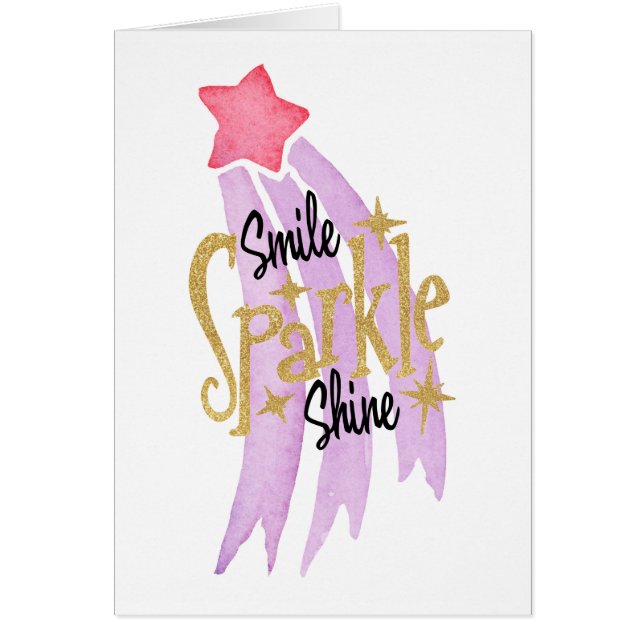 Smile Sparkle Shine Star Word Art (Voorkant)