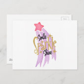Smile Sparkle Shine Star Word Art Briefkaart (Voorkant / Achterkant)