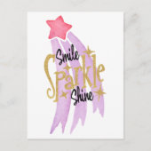 Smile Sparkle Shine Star Word Art Briefkaart (Voorkant)