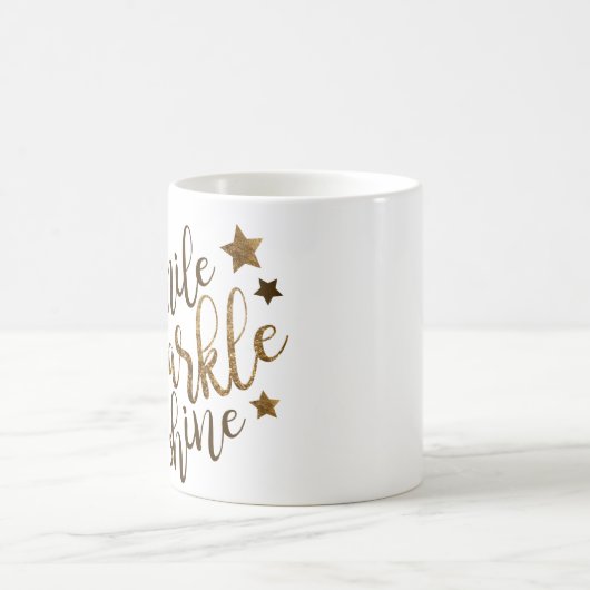 Smile Sparkle Shine - sterren mok goudletters (Center)