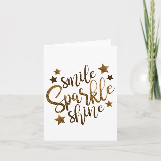 Smile Sparkle Shine, sterren wenskaart Kaart (Voorkant)