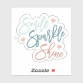 Smile Sparkle Shine Waterdichte Sticker (Vel)