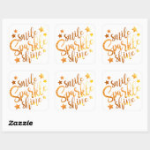Smile Sparkle Shine White Gold Glitter Inspiration Vierkante Sticker (Vel)