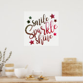 Smile Sparkle Shine Wine White Poster (Keuken)