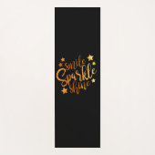 Smile Sparkle Shine Zwart Goudkleurige Quote Yogamat (Voorkant)