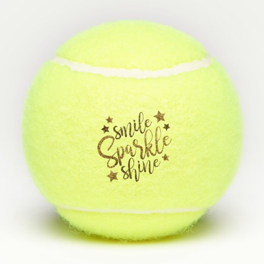 Smile Sparping Shine Black Gold Custom Tennisballen (Achterkant)