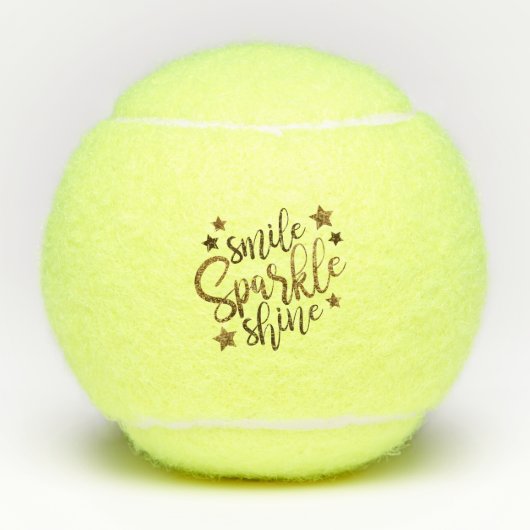 Smile Sparping Shine Black Gold Custom Tennisballen (Voorkant)