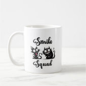 Smile Squad met grappige katten ontwerp Koffiemok (Links)