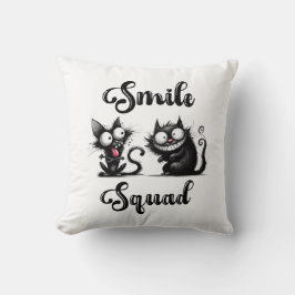 Smile Squad met grappige katten ontwerp Kussen