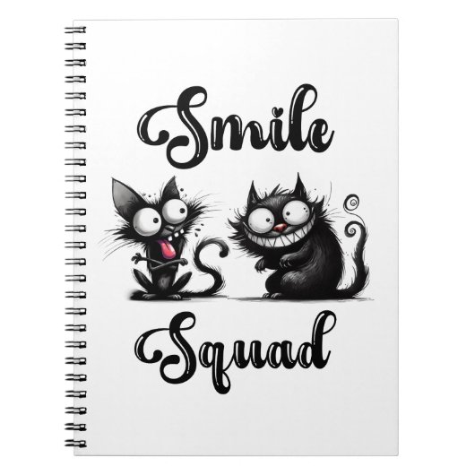 Smile Squad met grappige katten ontwerp Notitieboek (Voorkant)