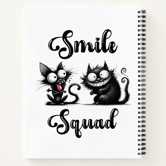 Smile Squad met grappige katten ontwerp Notitieboek (Achterkant)