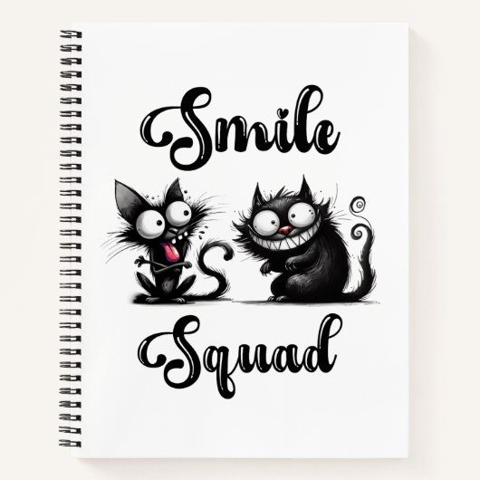 Smile Squad met grappige katten ontwerp Notitieboek (Voorkant)