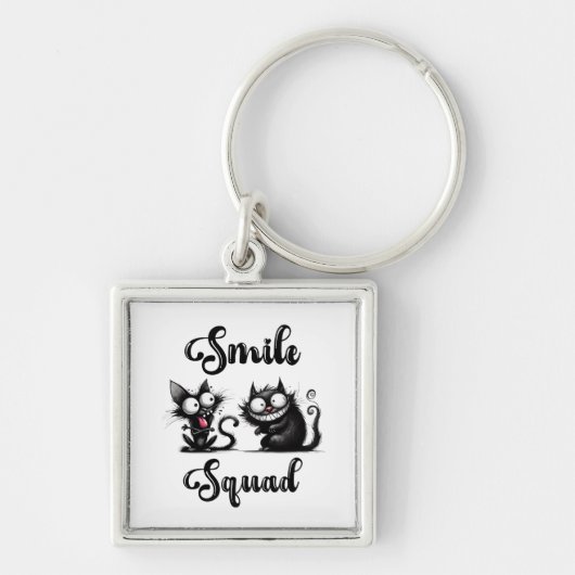 Smile Squad met grappige katten ontwerp Sleutelhanger (Voorkant)