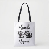 Smile Squad met grappige katten ontwerp Tote Bag (Voorkant)