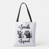 Smile Squad met grappige katten ontwerp Tote Bag (Achterkant)