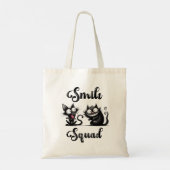 Smile Squad met grappige katten ontwerp Tote Bag (Achterkant)